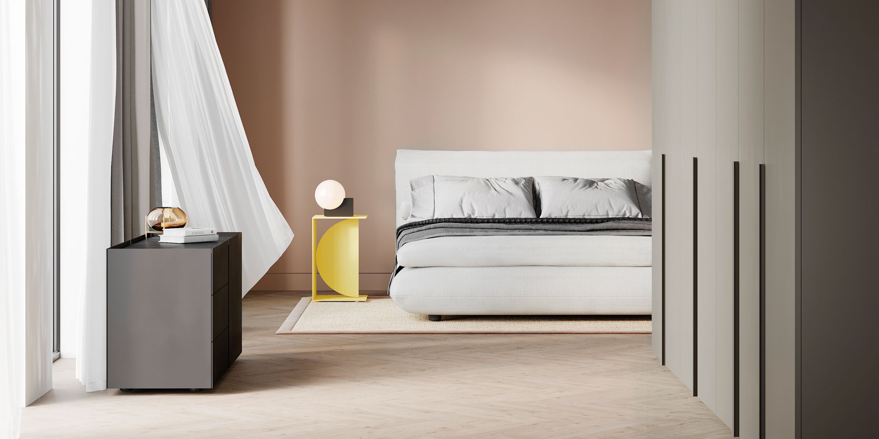 interlübke intaro kledingkast in een slaapkamer